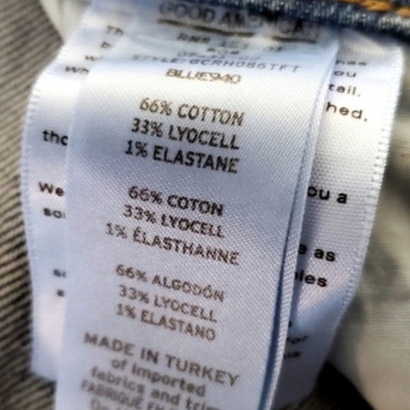 Good American Good Classic Jeans Raw Hem Blue 940 10/30 NWT - Picture 5 of 5
